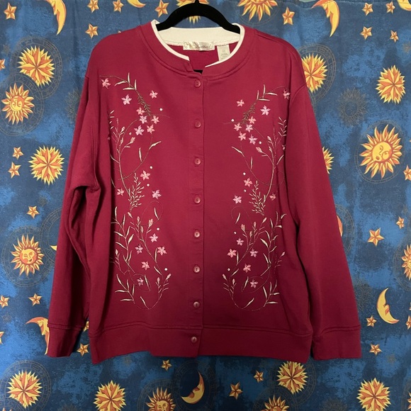 Cottagecore sweatshirt cardigan 2X - Picture 2 of 8